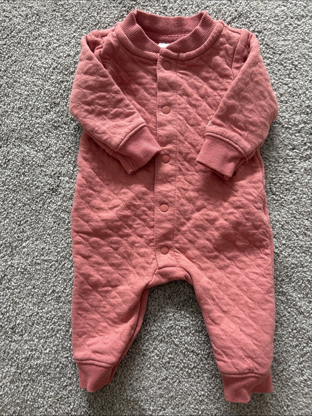 Carter's Baby Quilted One-Piece Romper - Rose Pink